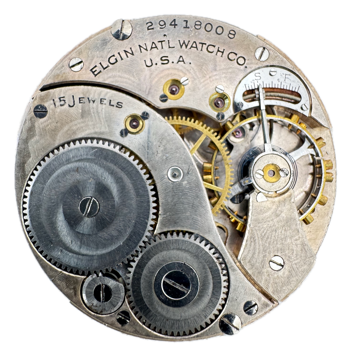 Antique 12s 1927 Elgin 15 Jewel Mechanical Pocket Watch Movement 315 USA