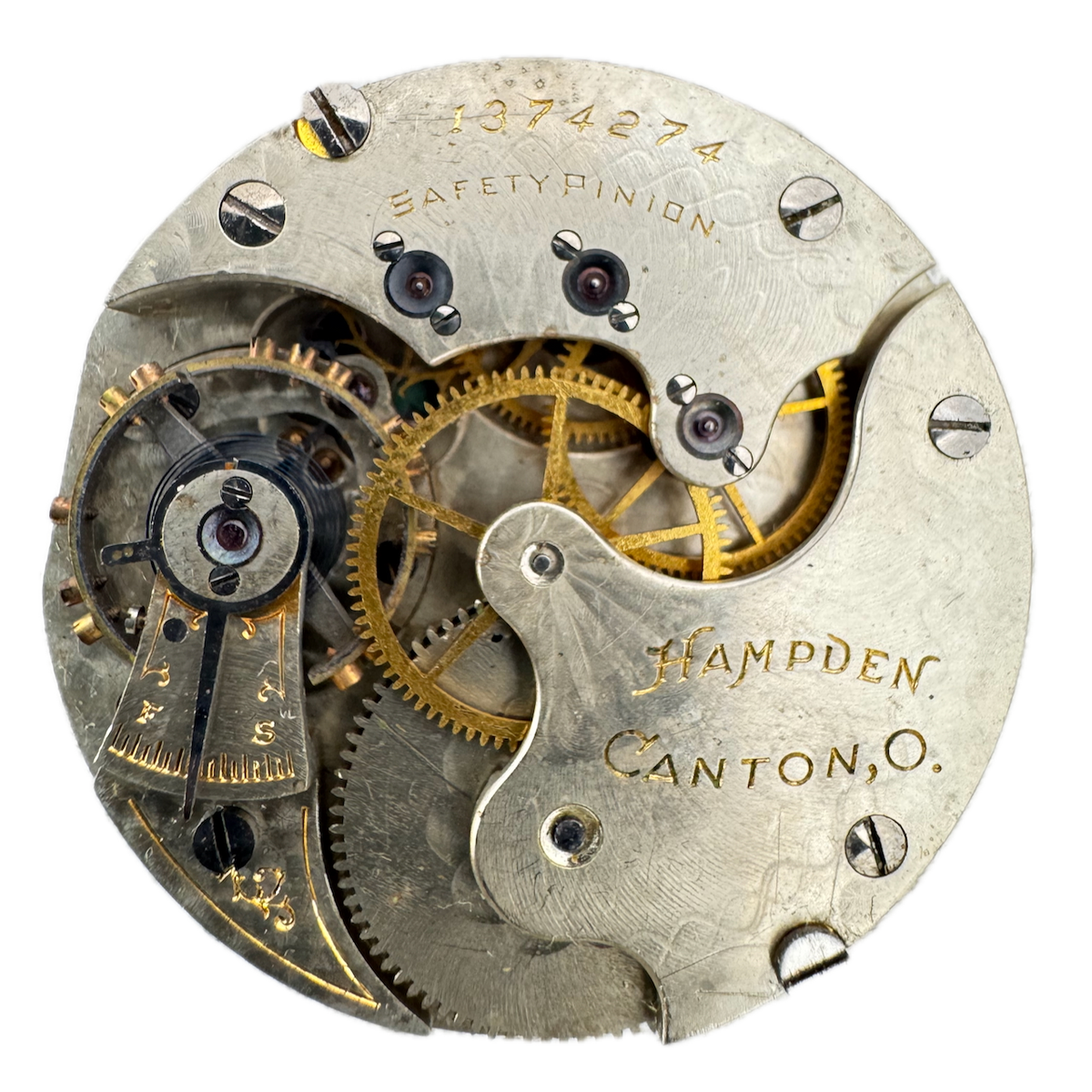 Antique 6s 1899 Hampden 15j Mechanical Hunter Pocket Watch Movement 213 USA