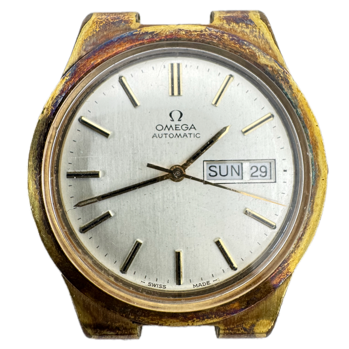 Vintage 36mm Omega 17j Men's Automatic Wristwatch 1020 Swiss Gold Plated