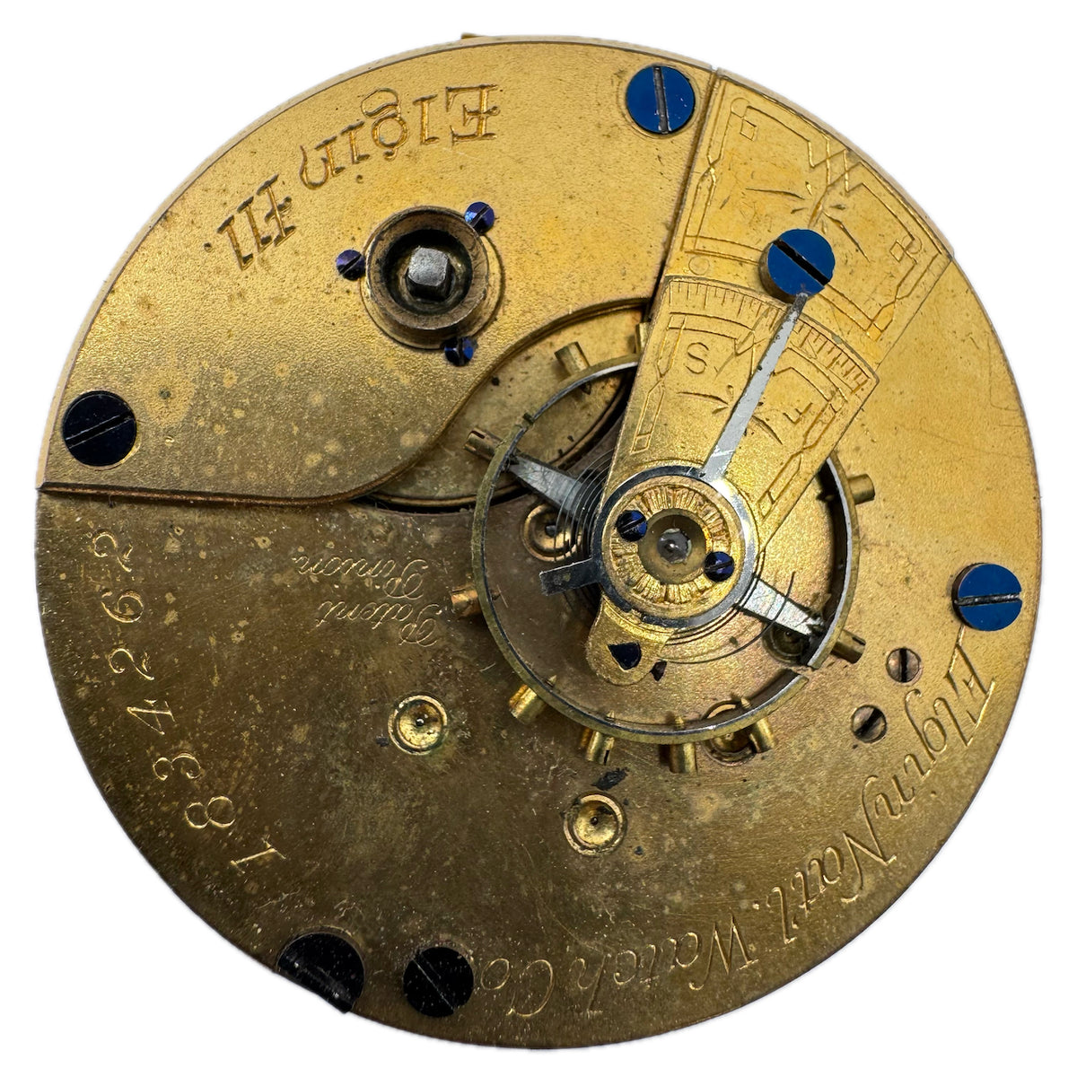 Antique 18s 1885 Elgin 7 Jewel Key Wind Open Face Pocket Watch Movement 97 USA