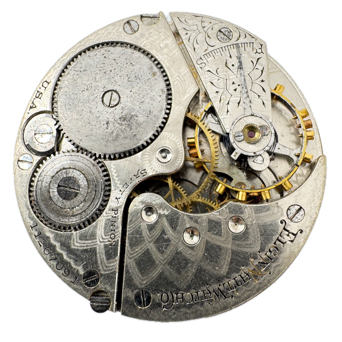 Antique 16s 1905 Elgin 7 Jewel Mechanical Hunter Pocket Watch Movement 290 USA