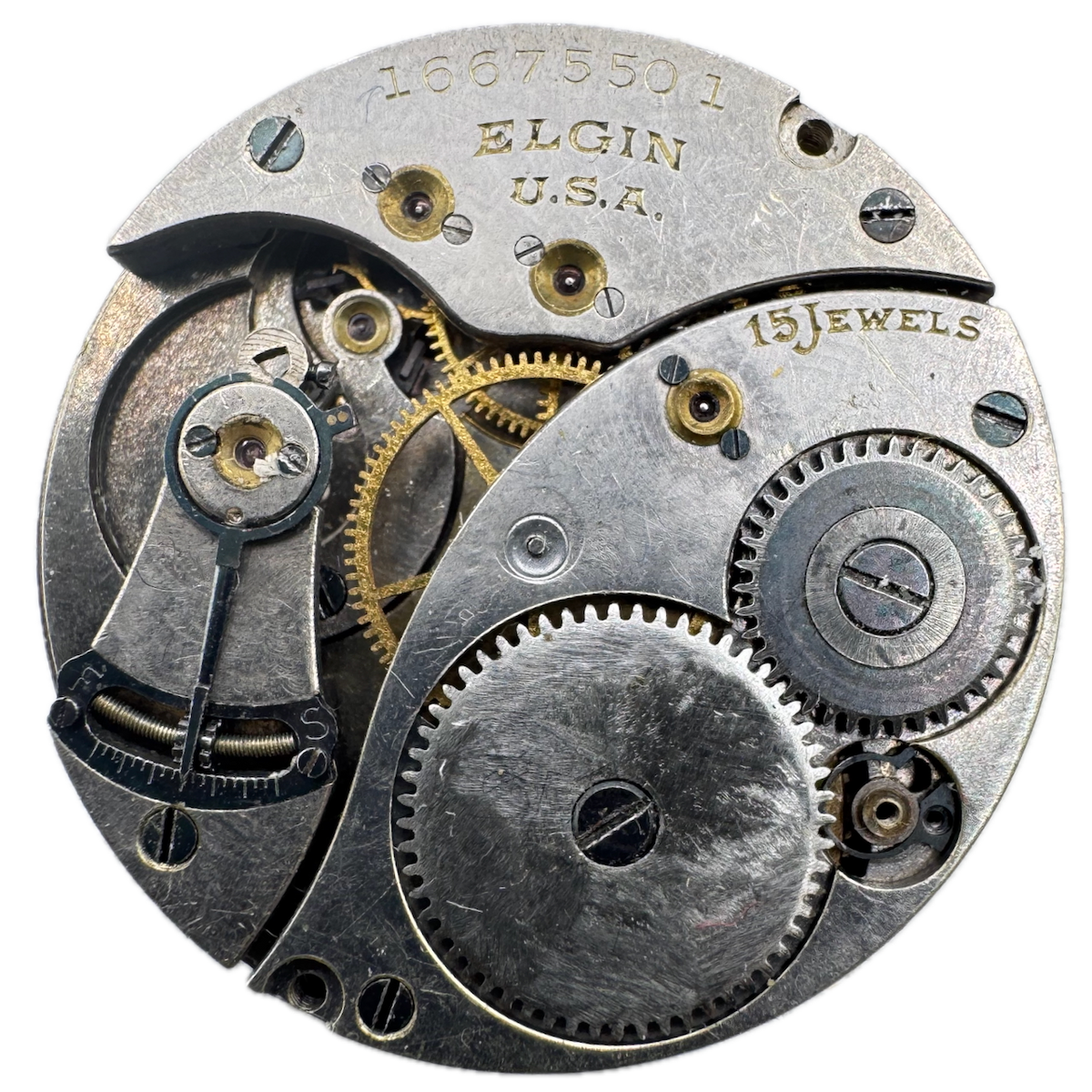 Antique 0s Elgin Multicolor Mechanical Hunter Pocket Watch Movement 354 USA