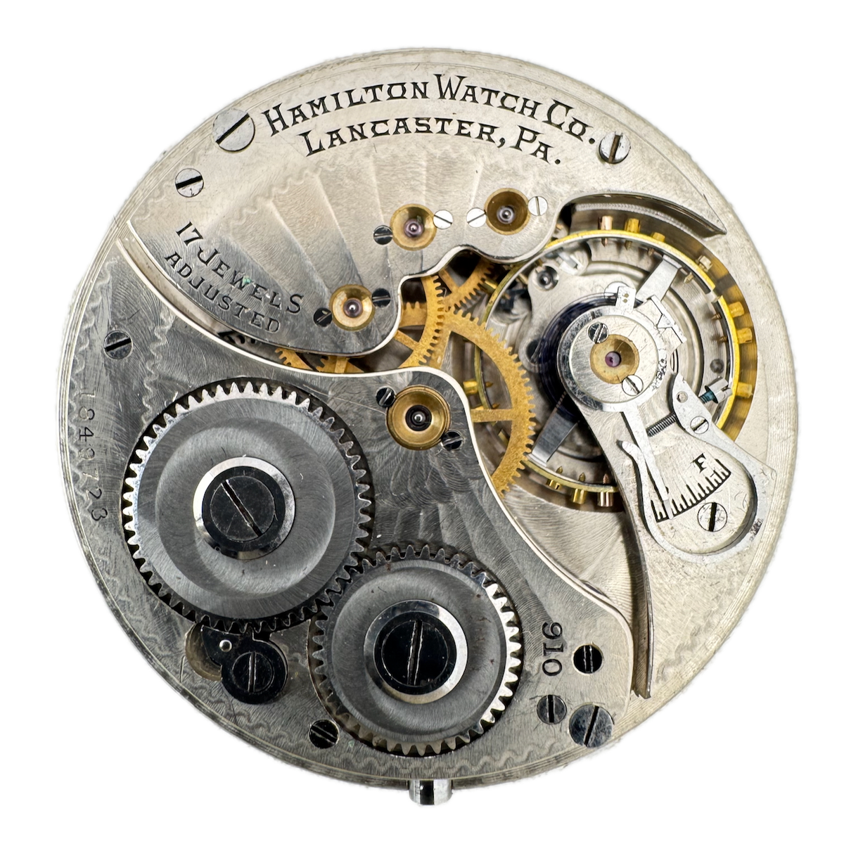 Antique 14s 1918 Hamilton 17 Jewel Mechanical Pocket Watch Movement 910 USA