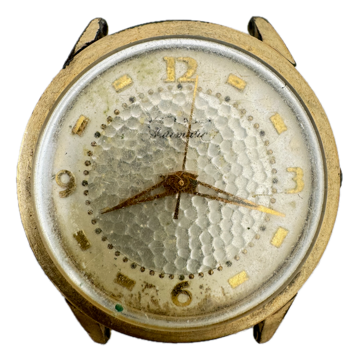 Vintage 34mm Wittnauer Hammered Dial 17j Men's Automatic Wristwatch 11ARG 10kGF
