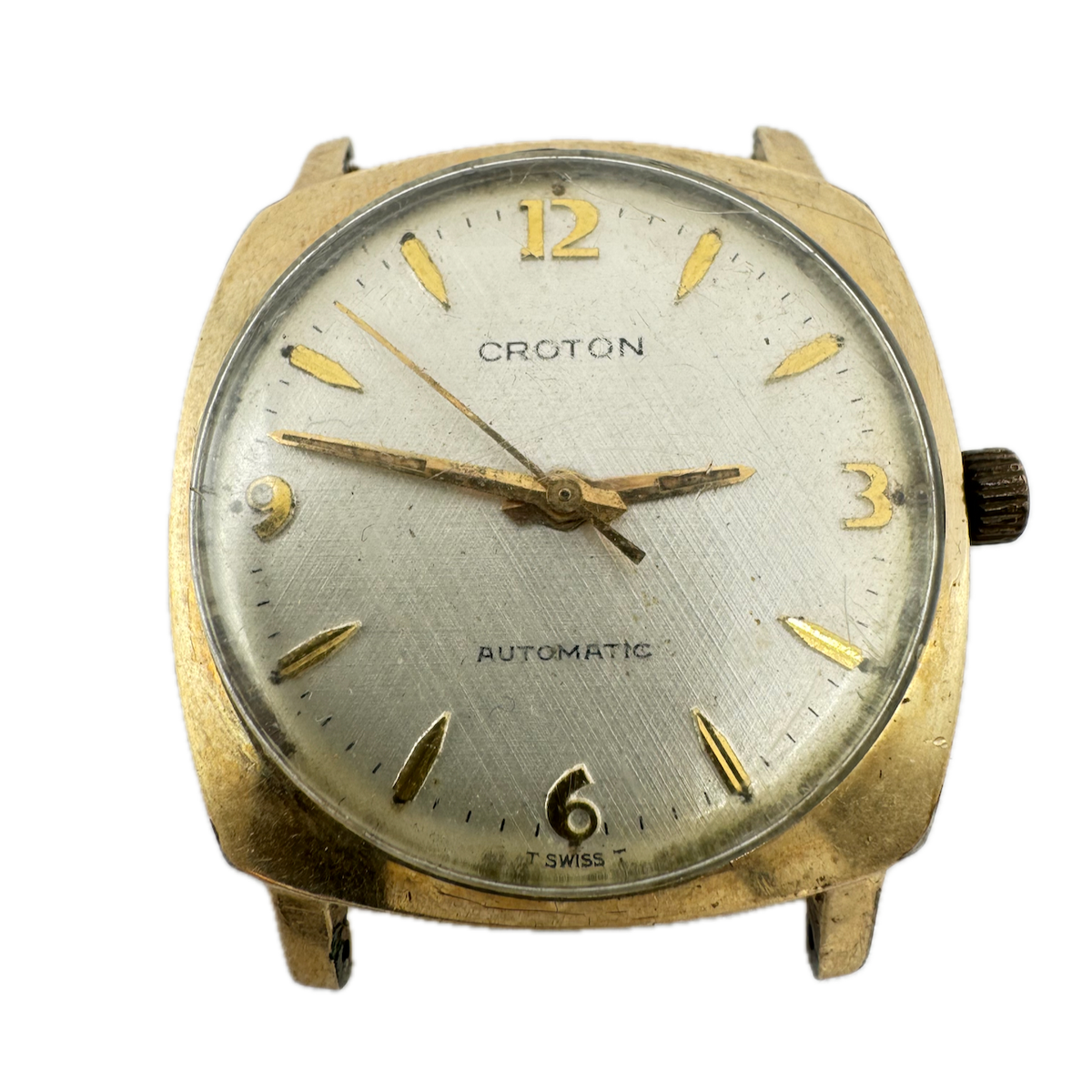 Vintage 29.5mm Croton J2813 Men's Automatic Wristwatch Swiss 10k Gold Filled