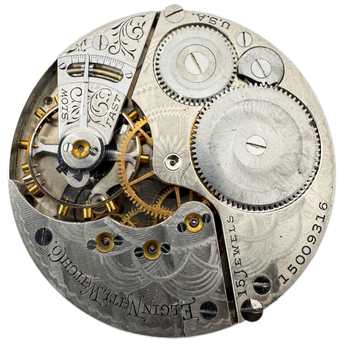 Antique 16s 1911 Elgin 15 Jewel Mechanical Pocket Watch Movement 313 USA
