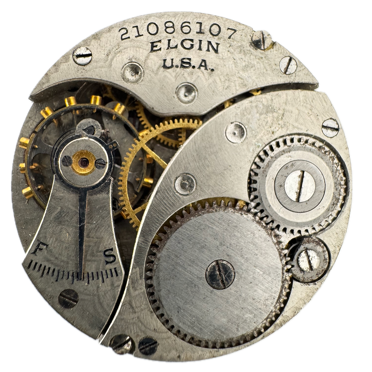 Antique 3/0s 1919 Elgin 2 Mechanical Hunter Pocket Watch Movement 462 USA 7J