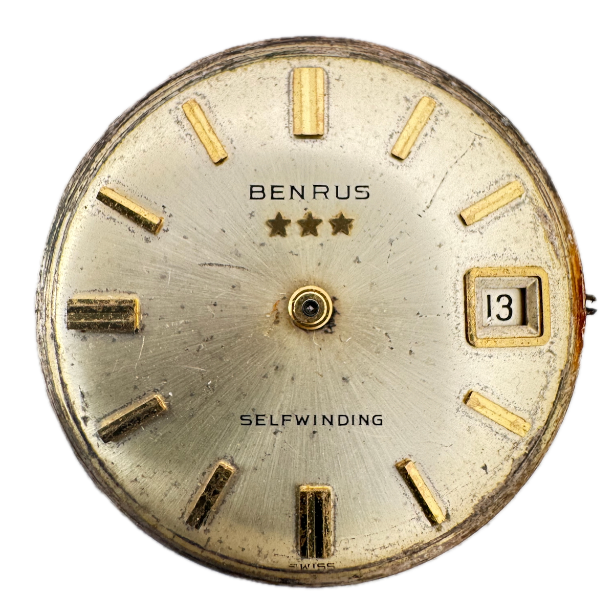 Vintage Benrus 25 Jewel Automatic Men's Wristwatch Movement 2452 Swiss