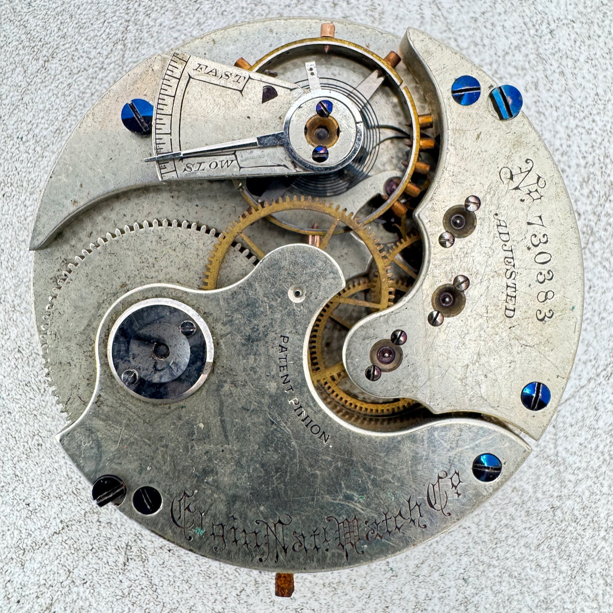 Antique 16s 1880 Elgin 3 15j Mechanical Hunter Railroad Pocket Watch Movement 4