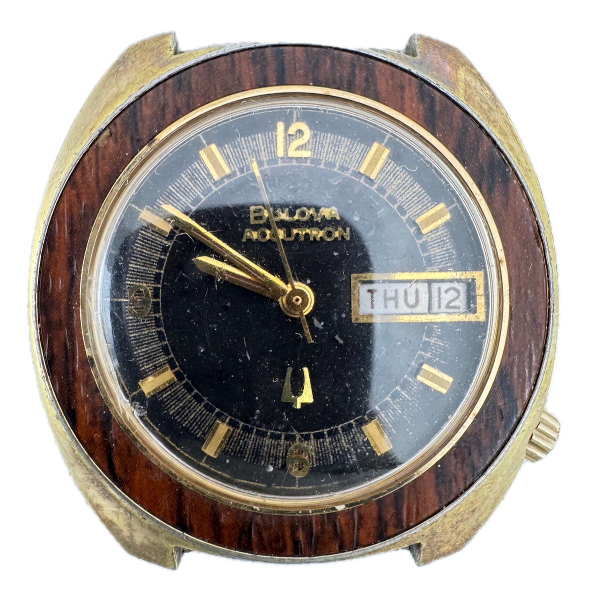 1972 Accutron 3245 Woody Men's Tuning Fork Wristwatch 2182 USA 10k RGP