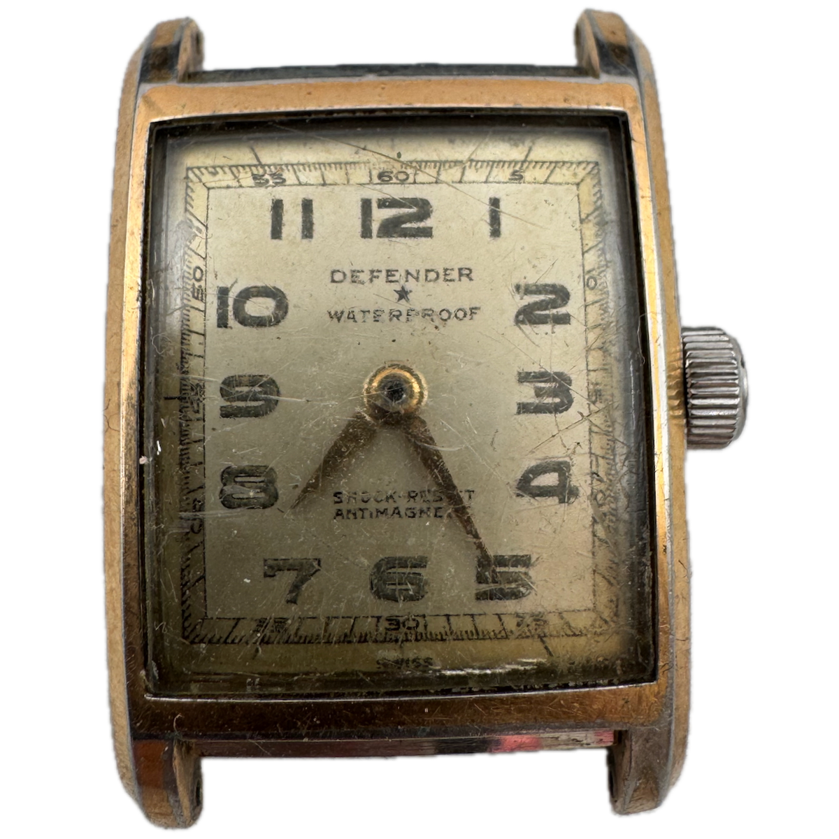 Vintage Defender Tank Men's Mechanical Wristwatch Swiss Made Rose Gold Tone