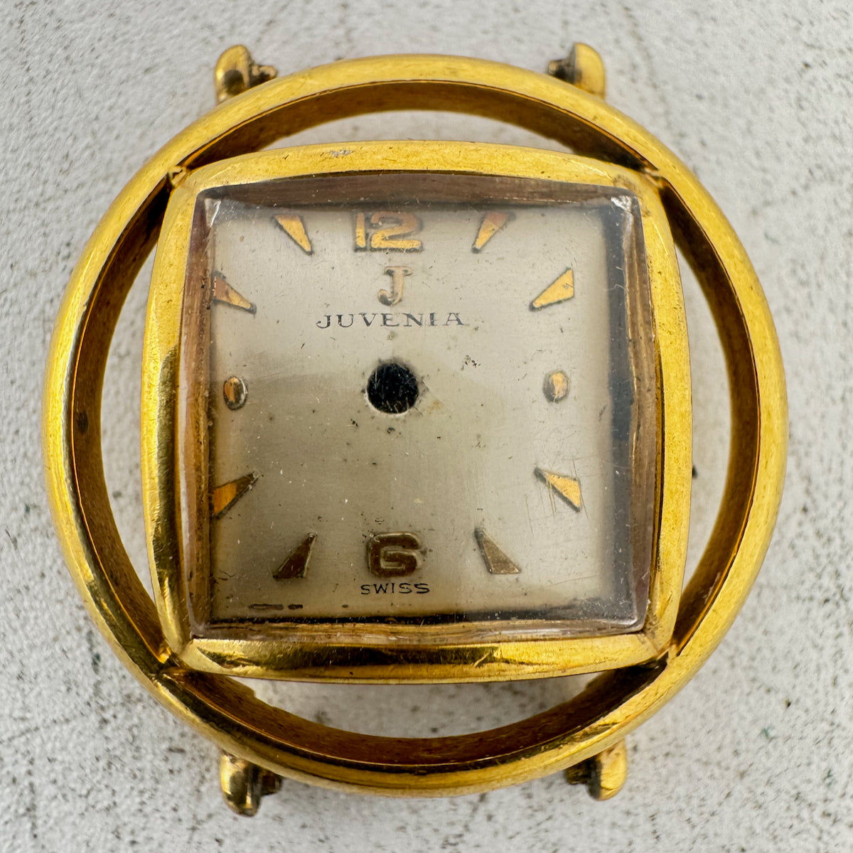 Vintage Juvenia Cocktail Ladies Wristwatch Case 17mm Gold Plated Swiss