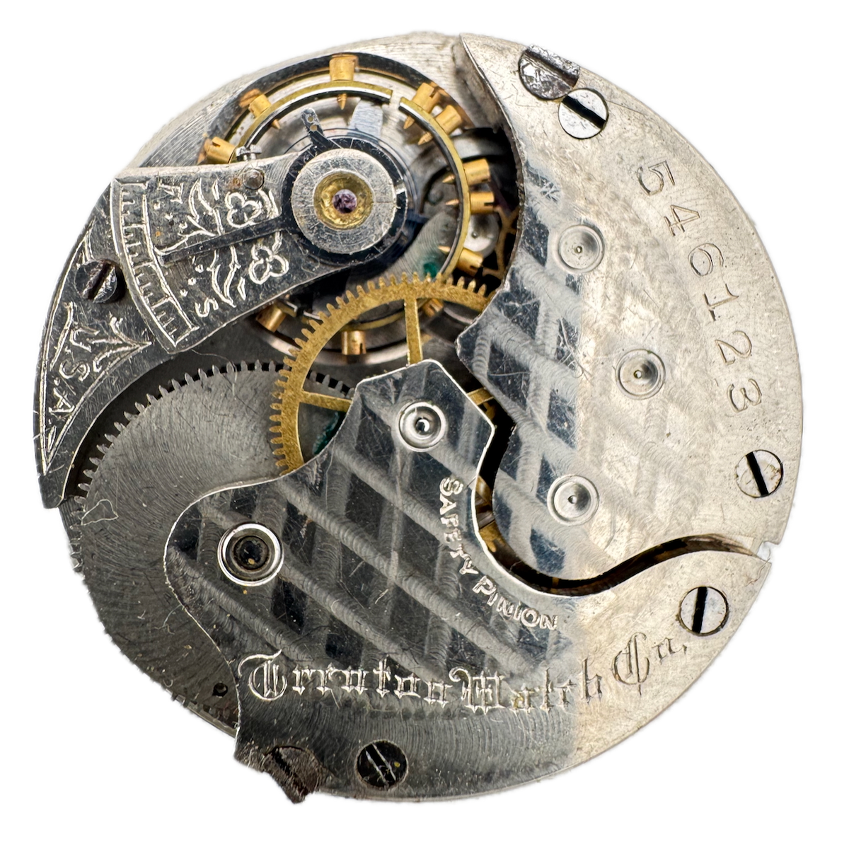 Antique 6s 1895 Trenton 7 Jewel Mechanical Hunter Pocket Watch Movement 50 USA