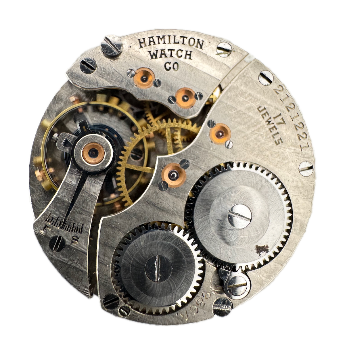 Vintage 25mm Hamilton 17 Jewel Mechanical Men's Wristwatch Movement 986A USA