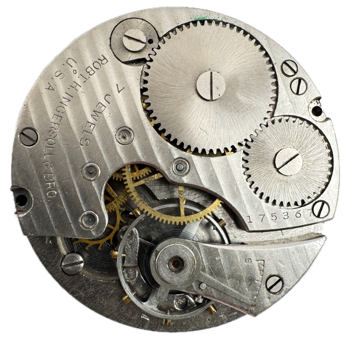 Antique 12s Robert Ingersoll Reliance 7 Jewel Mechanical Pocket Watch Movement