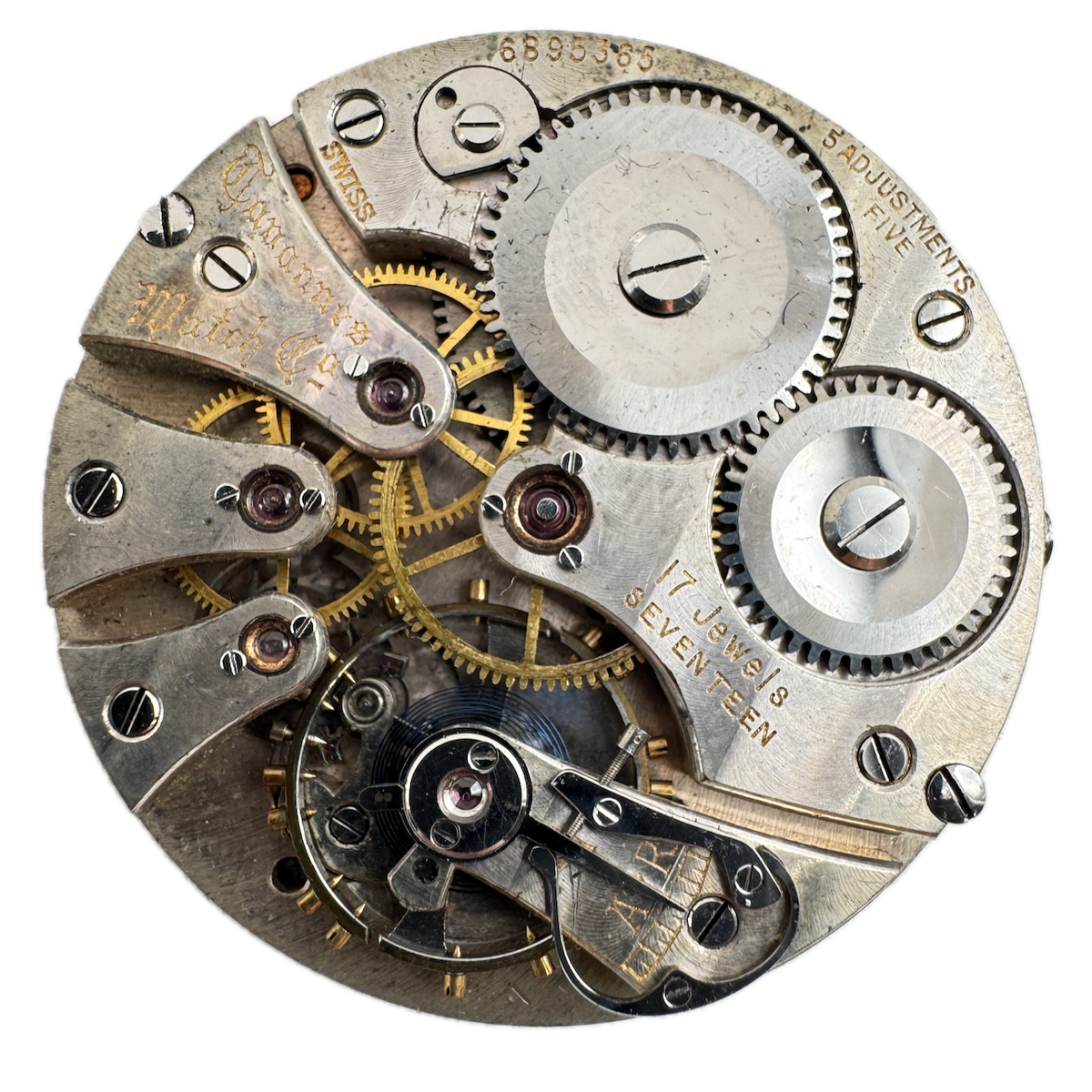 Antique 39.5mm Tavannes Royson 17 Jewel Mechanical Pocket Watch Movement Swiss