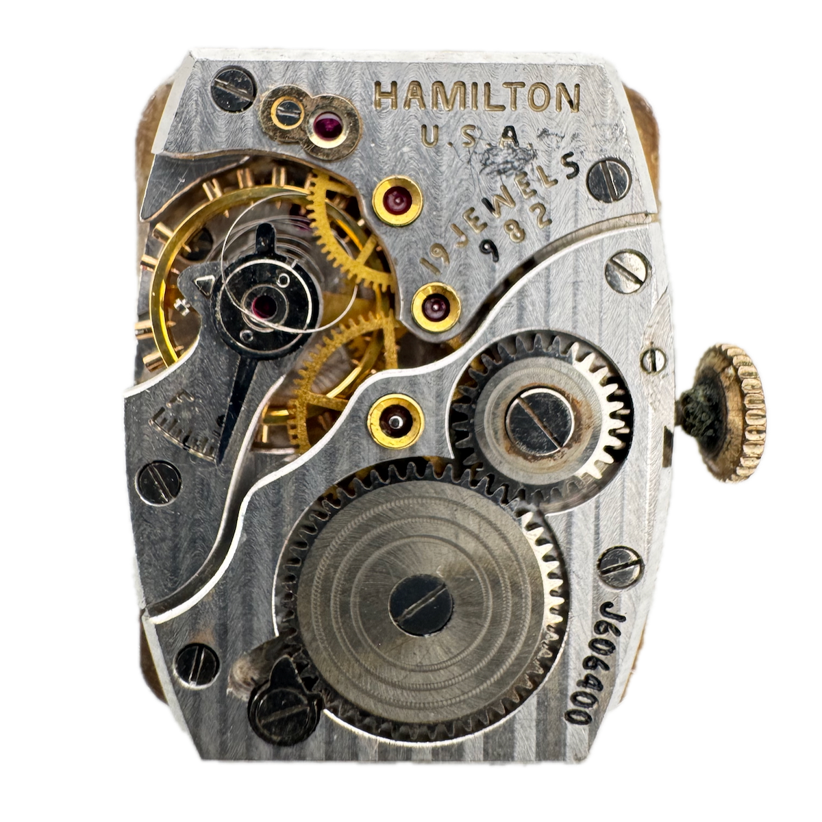 Vintage Hamilton 19 Jewel Mechanical Men's Wristwatch Movement 982 USA fRepair