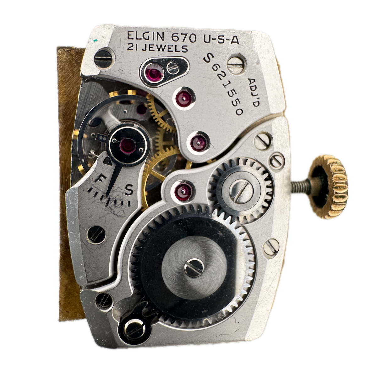 Vintage 20mm Lord Elgin 21 Jewel Mechanical Men's Wristwatch Movement 670 USA