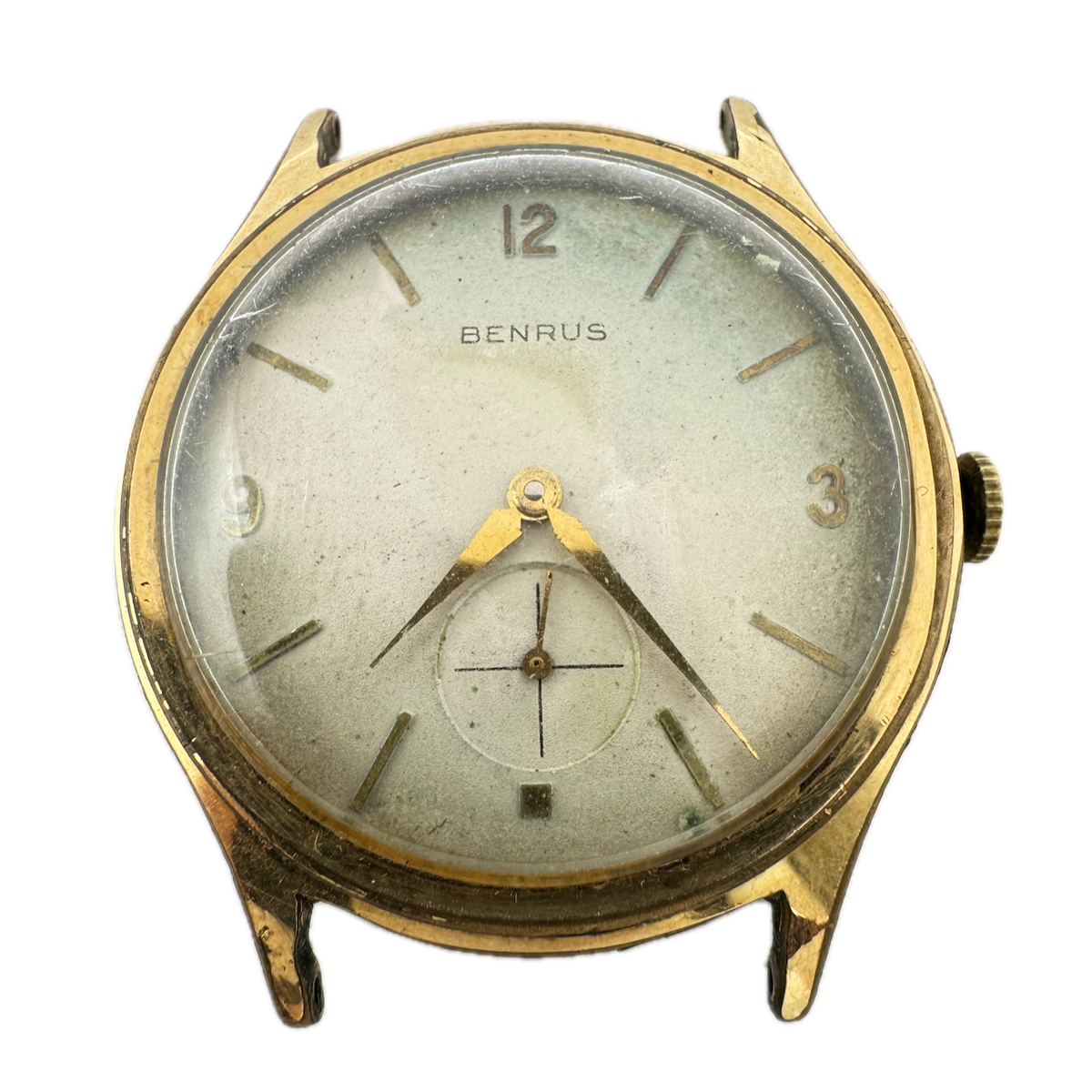 Vintage Benrus DN21 Men's Mechanical Wristwatch Swiss Gold Tone for Repair