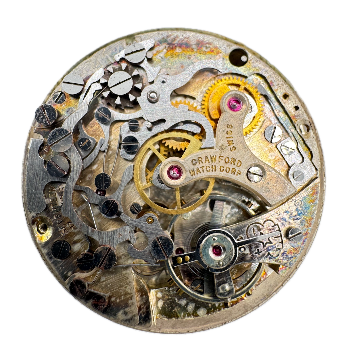 Vintage 28mm Crawford Mechanical Men's Wristwatch Movement Venus 170 Swiss