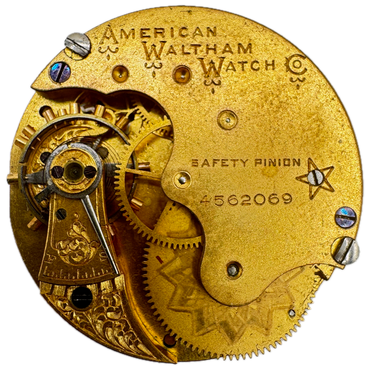 Antique 6s 1890 Waltham 7 Jewel Mechanical Hunter Pocket Watch Movement J USA