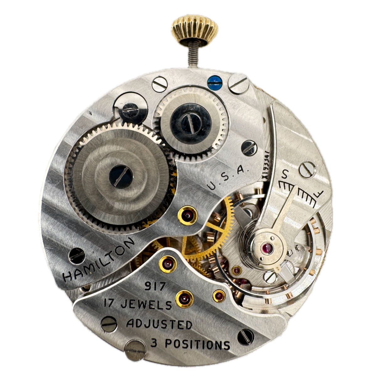 Vintage 12s 1952 Hamilton 17 Jewel Mechanical Pocket Watch Movement 917 USA