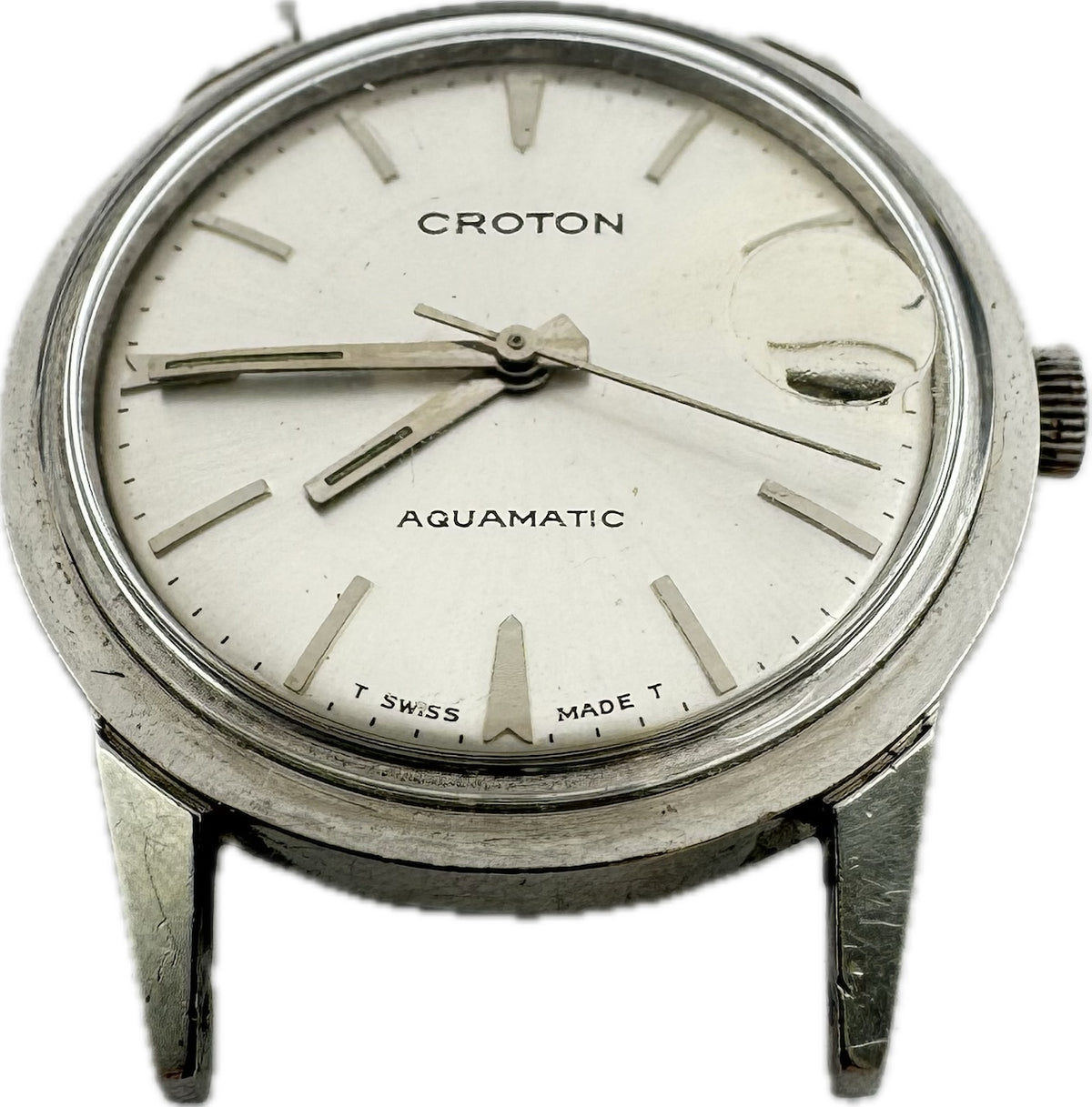 Vintage 33mm Croton Aquamatic Men's Automatic Wristwatch ETA 2472 Swiss Steel