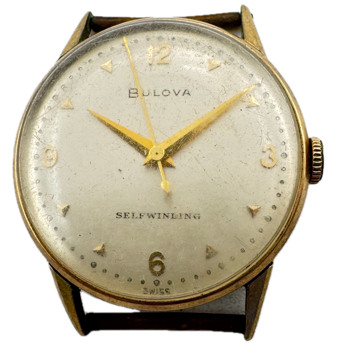 Vintage 1951 Bulova Pyramid Men's Automatic Wristwatch Swiss 10k Gold Filled