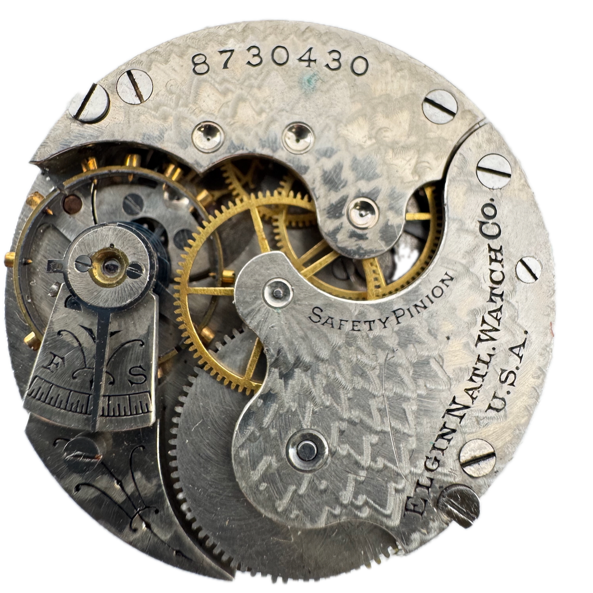Antique 0s 1900 Elgin Multicolor 7 Jewel Hunter Pocket Watch Movement 222 USA