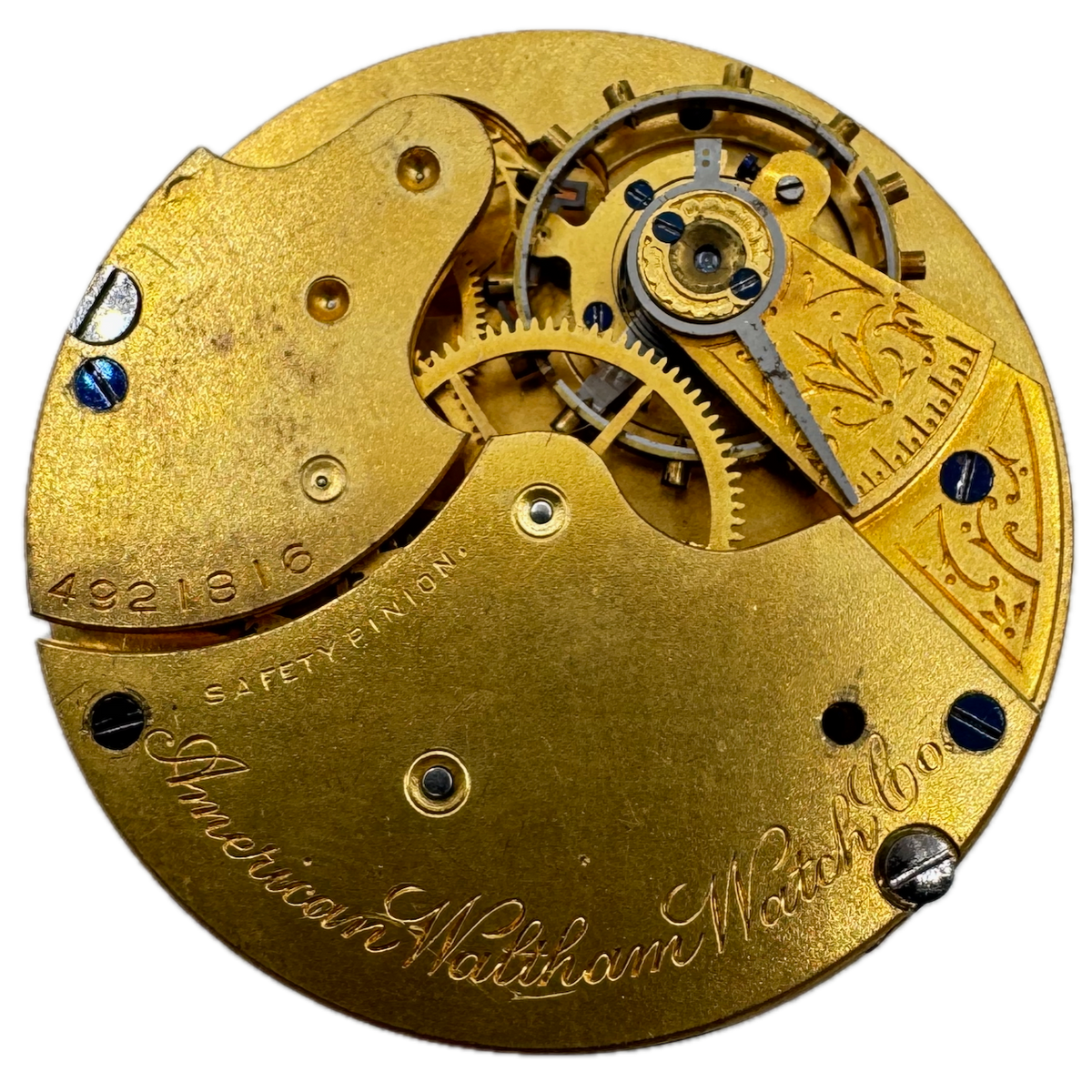 Antique 14s 1891 Waltham 7j Mechanical Open Face Pocket Watch Movement 8 USA