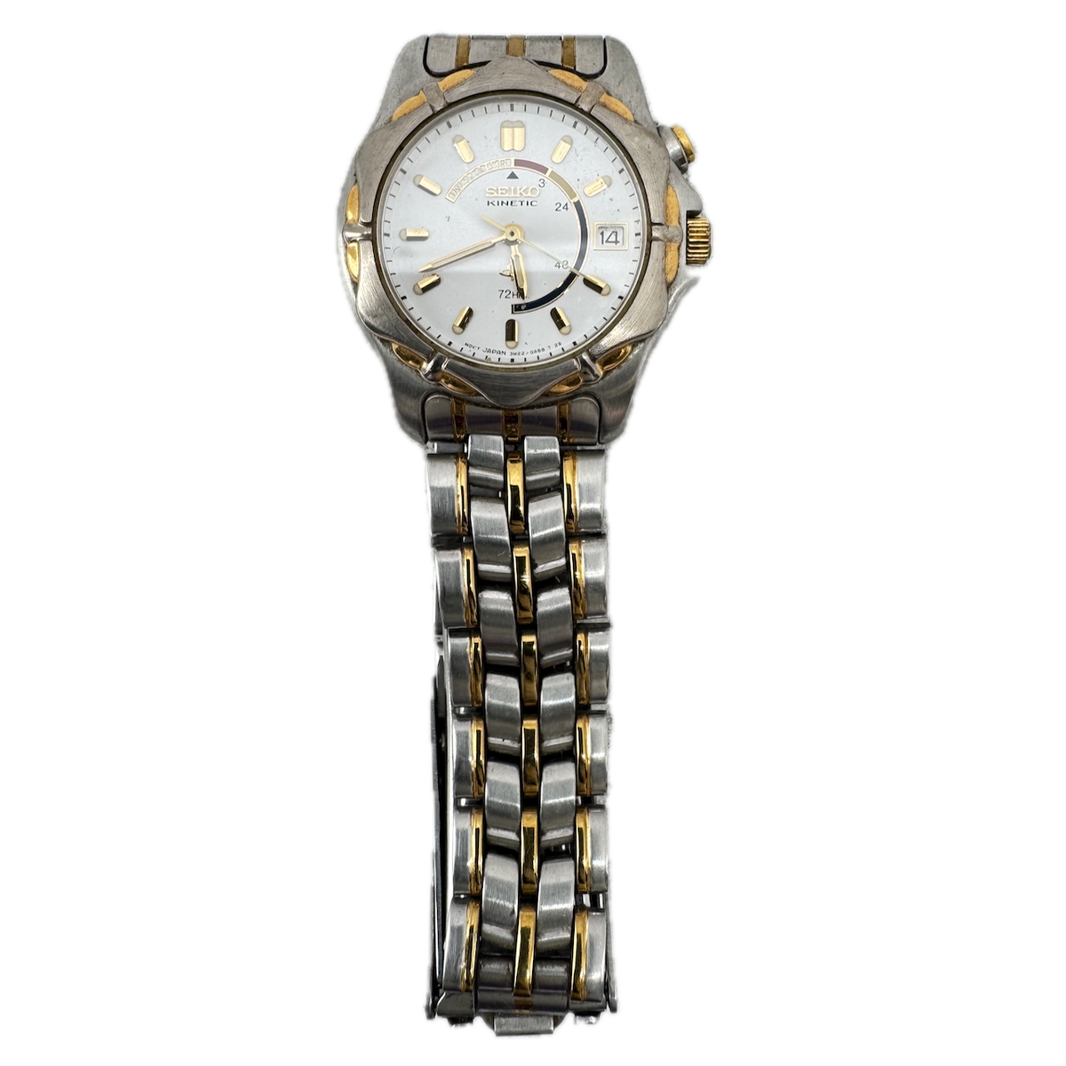 Vintage 30.5mm Seiko 3M22 Kinetic 7j Men's Quartz Automatic Wristwatch Japan