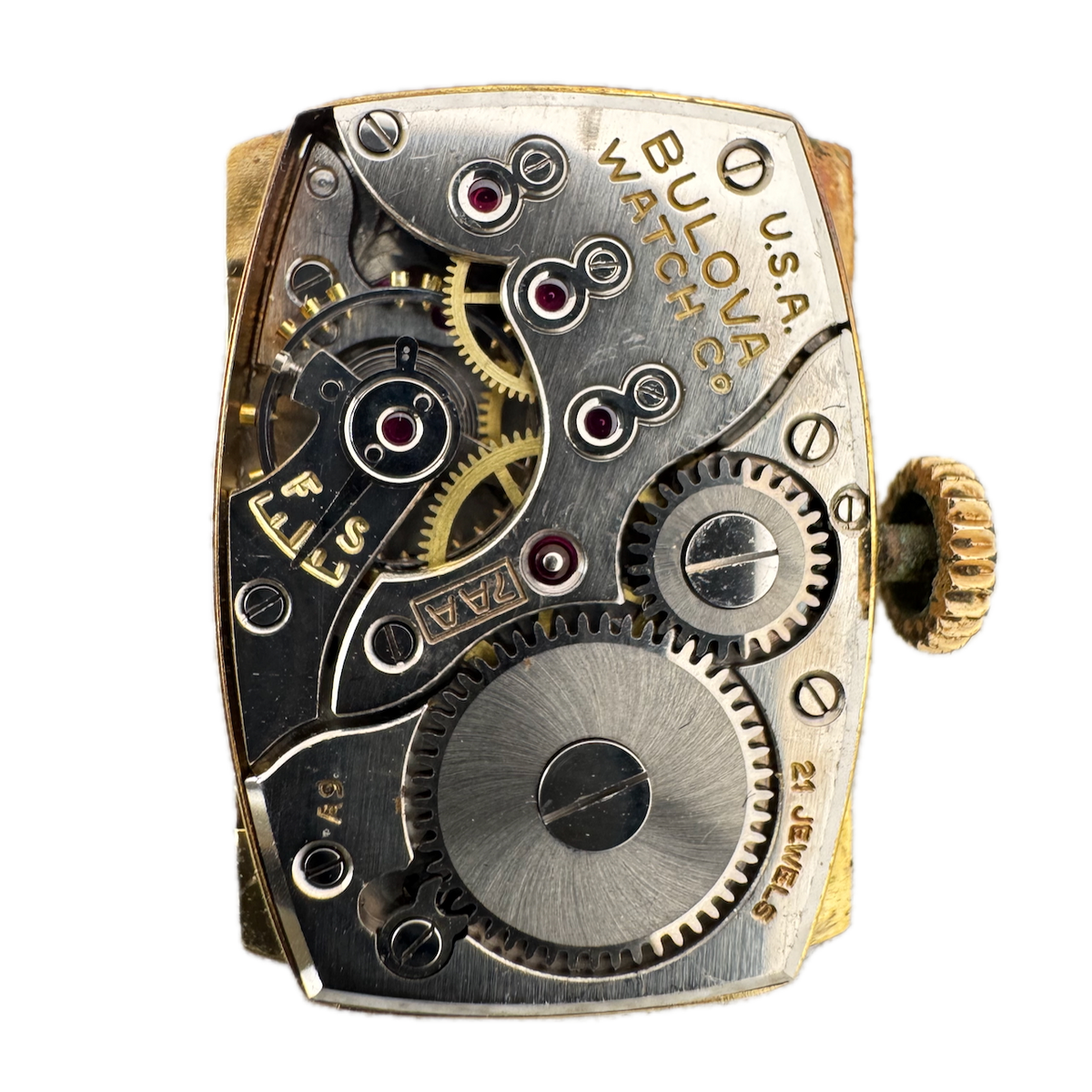 Vintage 18mm Bulova 21 Jewel Mechanical Men's Wristwatch Movement 7AA USA