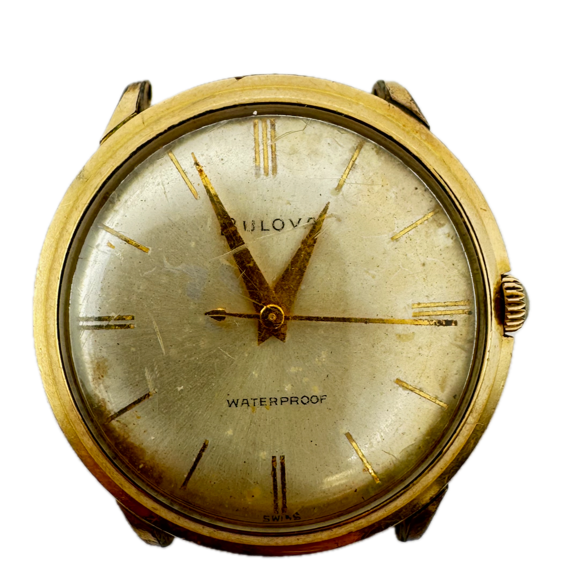 Vintage 34mm Bulova Men's Mechanical Wristwatch Swiss 10k Rolled Gold Plated