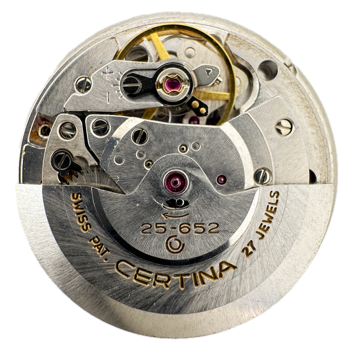 Vintage 28.5mm Certina Day-Date 27J Automatic Wristwatch Movement 25-652 Swiss
