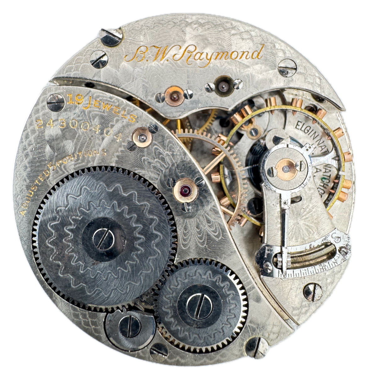 Antique 16s 1921 Elgin 19j Mechanical Railroad Pocket Watch Movement 455 USA