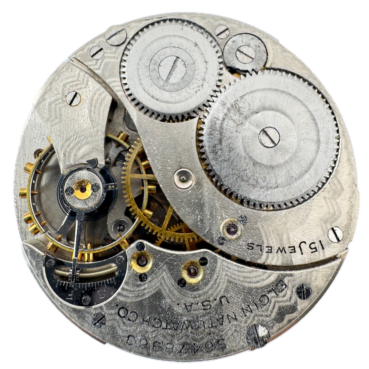 Vintage 12 SIze 1937 Elgin 15 Jewel Mechanical Pocket Watch Movement 315 USA