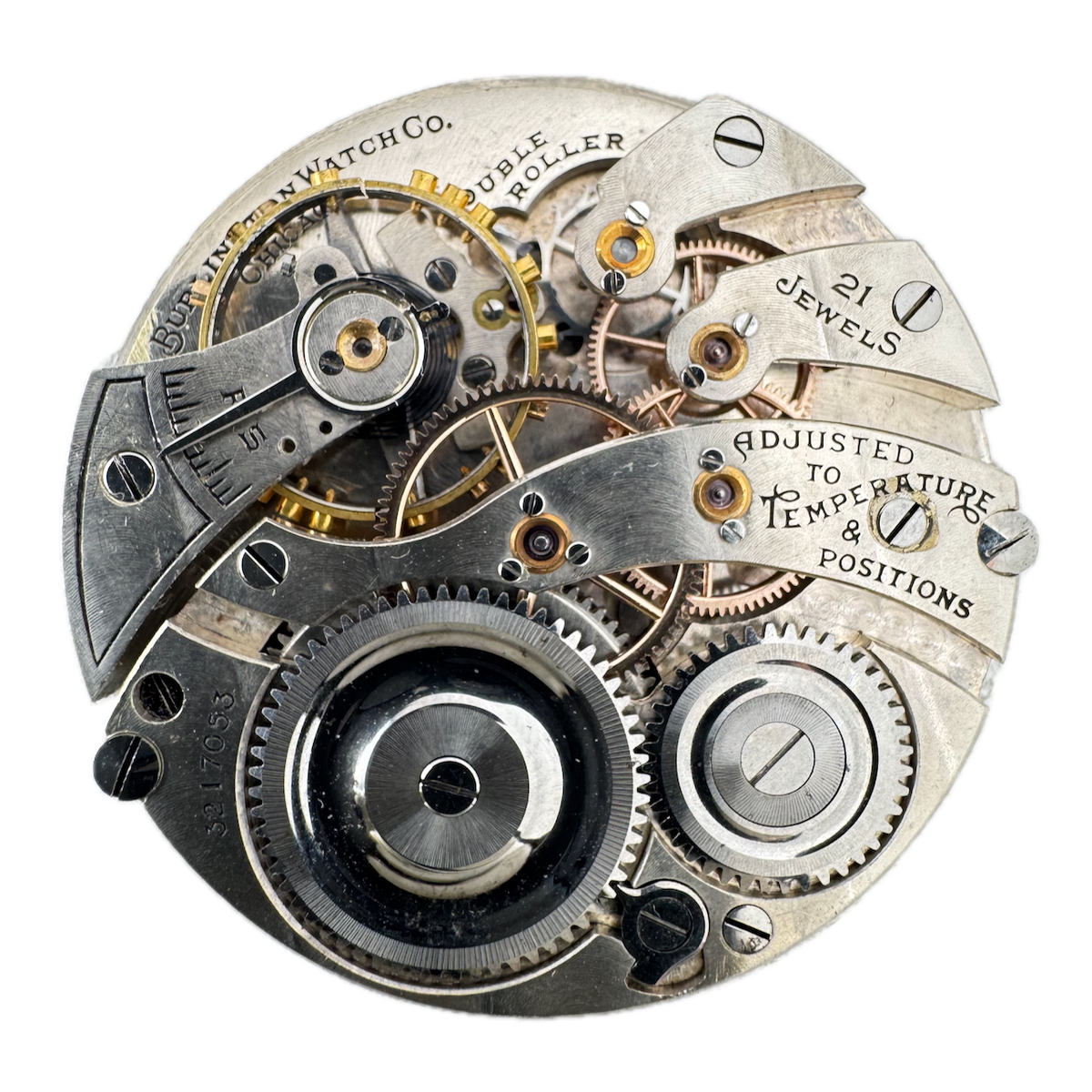 Antique 16s 1917 Burlington 21j Mechanical Hunter Pocket Watch Movement 108 USA