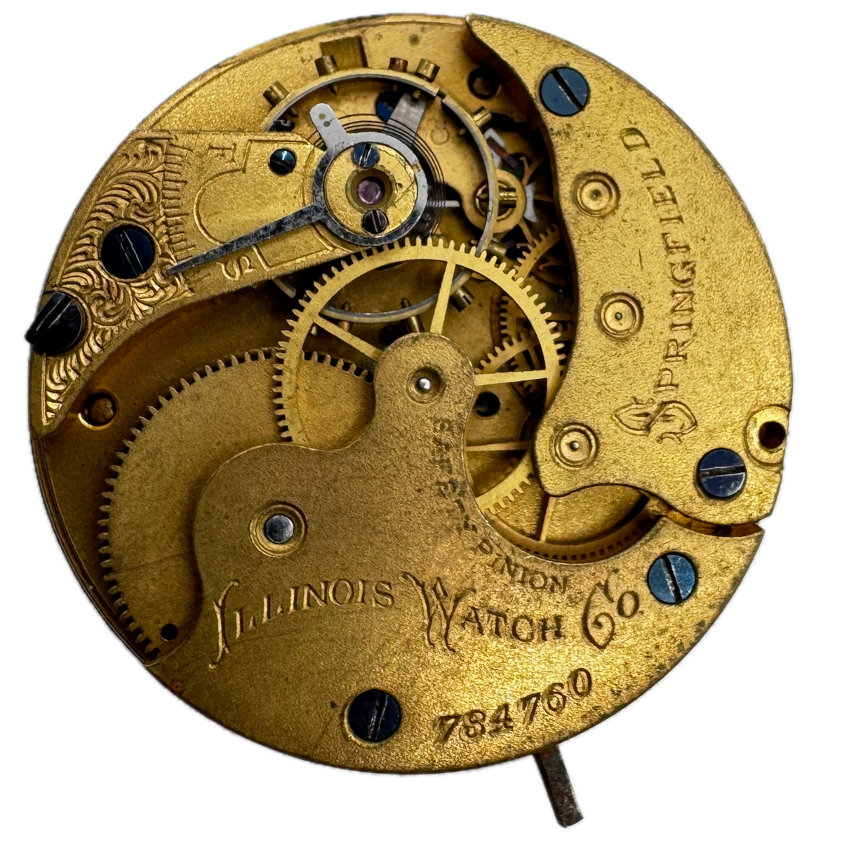 Antique 6s 1888 Illinois 7 Jewel Hunter Pocket Watch Movement 140 USA