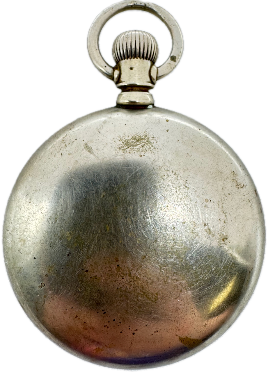 Antique 18s Crescent Swing Out Coin Edge Open Face Pocket Watch Case Nickel USA