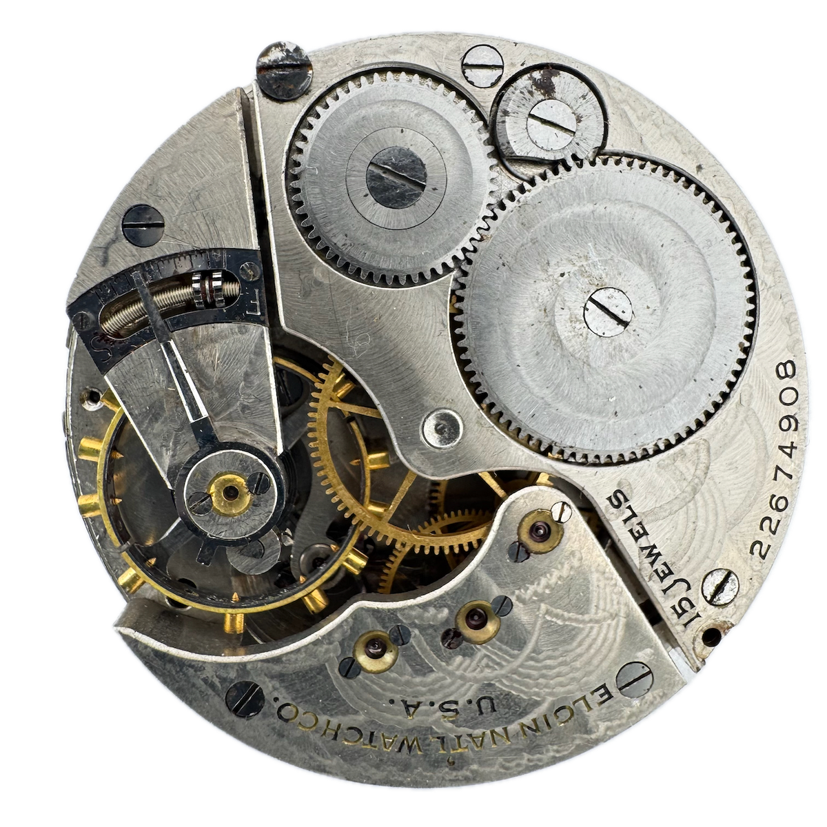 Antique 16s 1920 Elgin 15 Jewel Mechanical Pocket Watch Movement Grade 313 USA