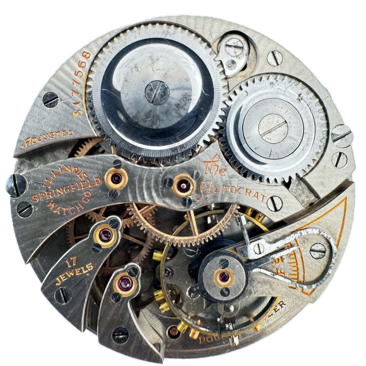 Antique 12s Illinois The Autocrat Mechanical Pocket Watch Movement 405 Runs