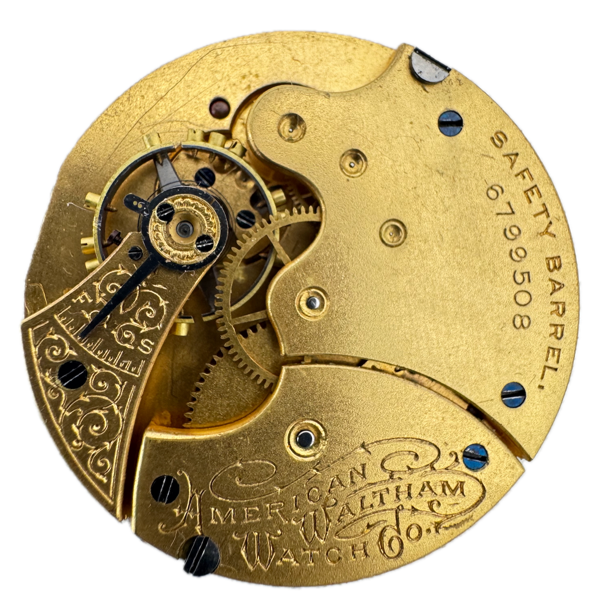 Antique 6s 1898 Waltham 7 Jewel Mechanical Hunter Pocket Watch Movement J USA