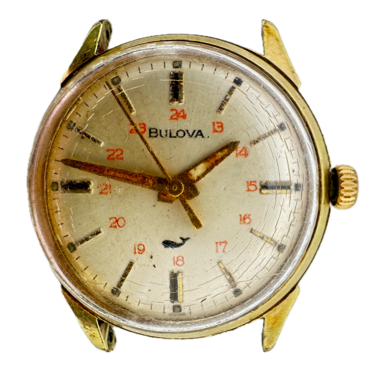 Vintage 32mm Bulova Sea King Men's Mechanical Wristwatch 11BLC USA Gold Tone