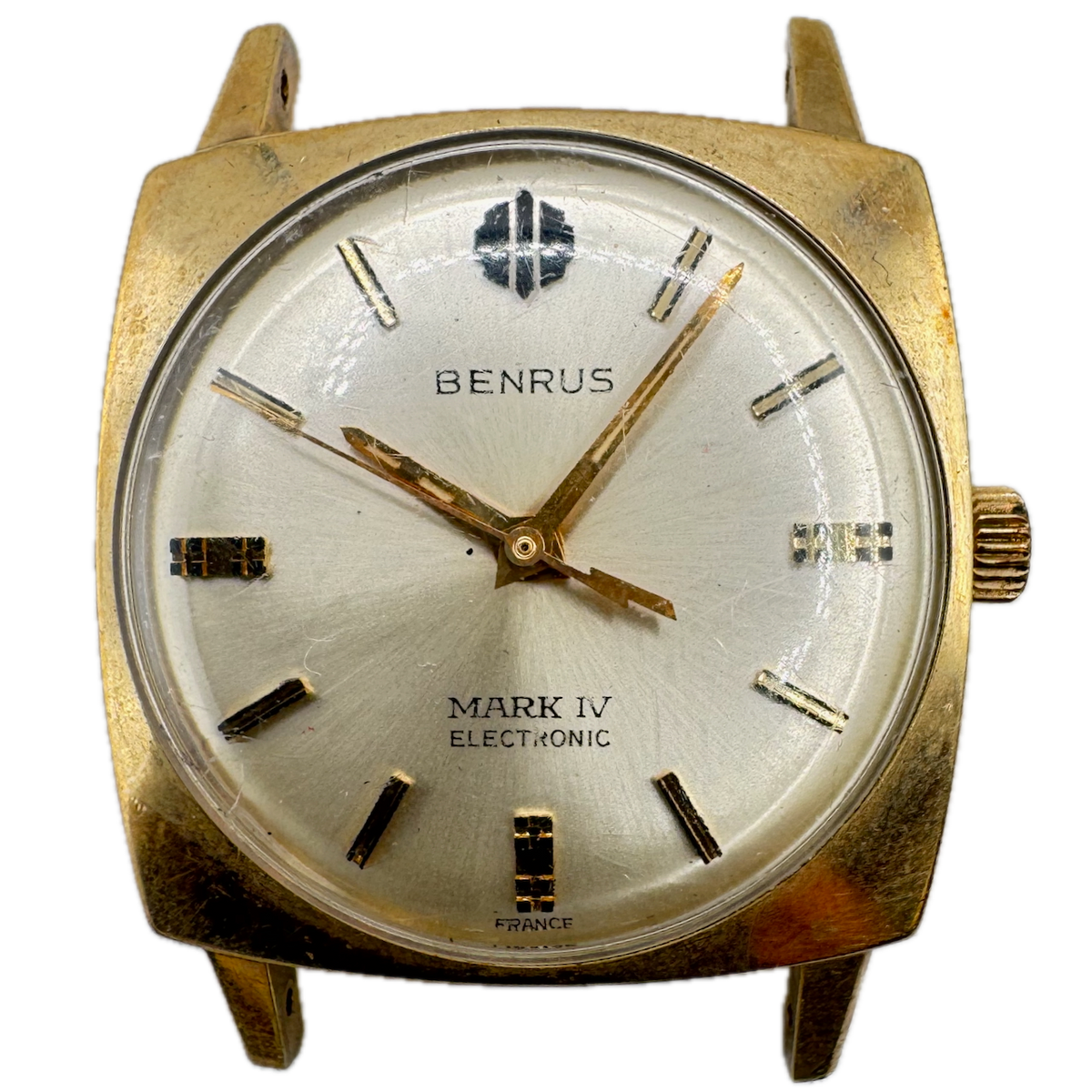 Vintage Benrus Mark IV Cushion Men's Electronic Wristwatch LIP R148 10k GF