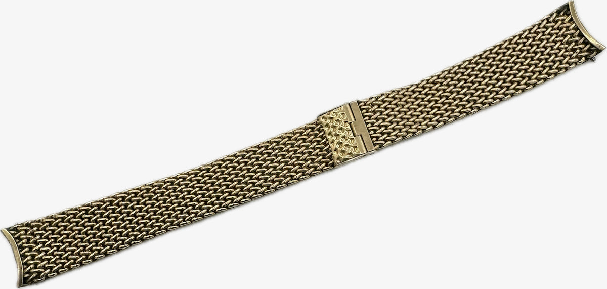 Vintage 17mm JB Champion Men's Wristwatch Bracelet 10k GF Mesh Milanese Slide