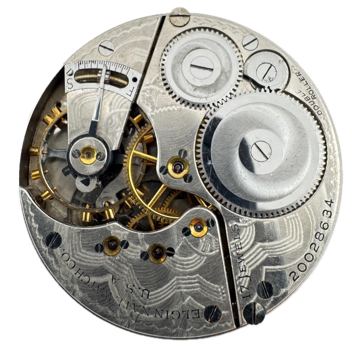 Antique 16s 1917 Elgin 17 Jewel Mechanical Pocket Watch Movement 387 USA Rusted