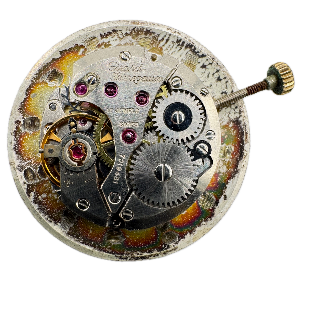 Vintage 23.5mm Girard-Perregaux Sunburst Mechanical Men's Wristwatch Movement