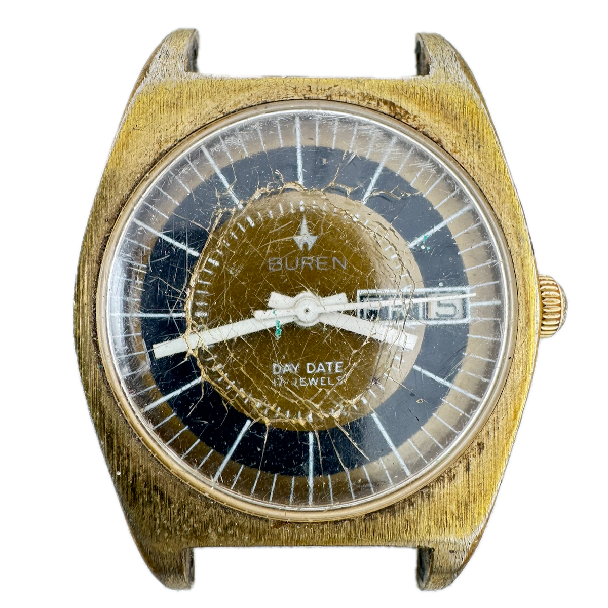 Vintage 34mm Buren 444 17 Jewel Men's Mechanical Wristwatch INT 21500 Swiss