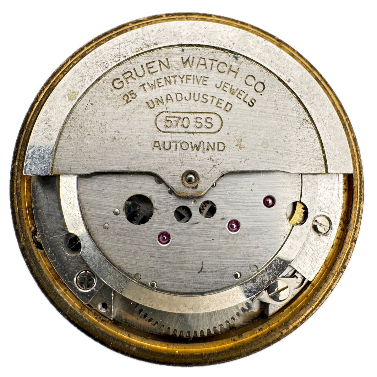 Vintage 30mm Gruen Automatic Men's Wristwatch Movement 570 SS GermanyfRepair