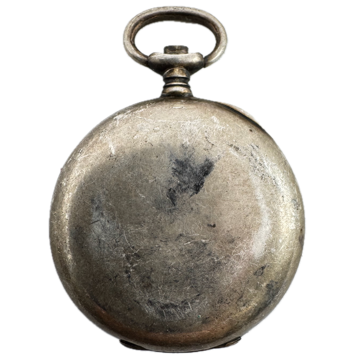 Antique 32mm Longines Open Face Pocket Watch Case Sterling Silver Swiss